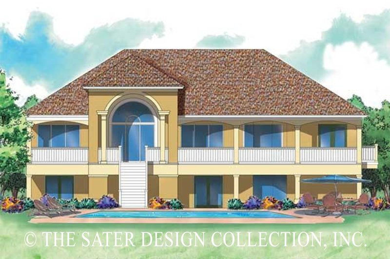 Architectural House Design - Exterior - Rear Elevation for Mediterranean House Plan #930-150 - 3 bed, 3 bath