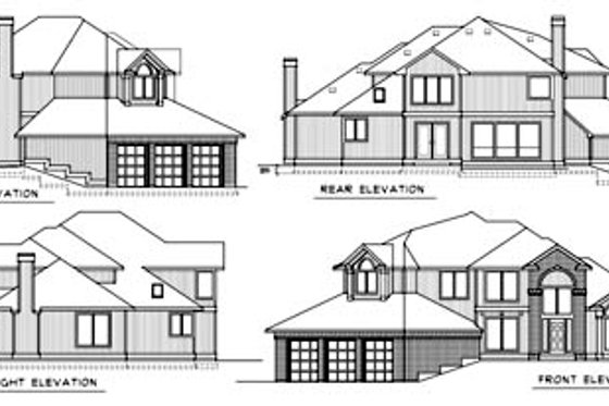 Exterior - Rear Elevation for Traditional House Plan #100-446 - 4 bed, 2.5 bath