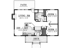 Floor Plan - Main Floor for Cottage House Plan #92-103 - 2 bed, 1 bath