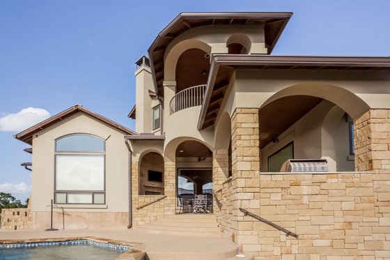 Exterior - Rear Elevation for Prairie House Plan #80-198 - 4 bed, 4.5 bath