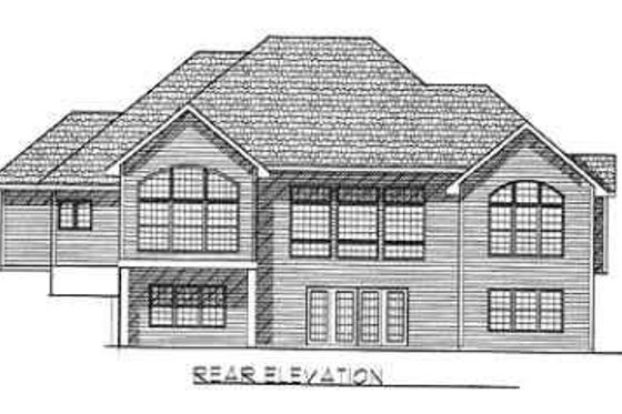 Exterior - Rear Elevation for Traditional House Plan #70-343 - 2 bed, 2 bath
