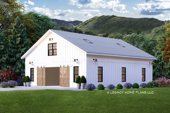 Exterior - Rear Elevation 1 for Southern House Plan #932-906, 0.5 bath