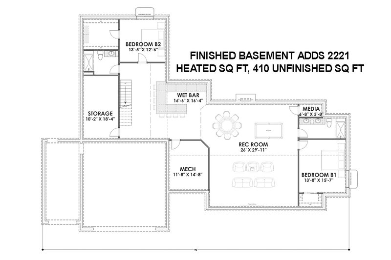 House Plan Design - Finished Basement Level