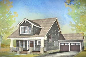 Exterior - Front Elevation 4 for Craftsman House Plan #901-148 - 4 bed, 3.5 bath