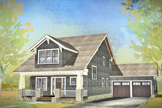 Exterior - Front Elevation 4 for Craftsman House Plan #901-148 - 4 bed, 3.5 bath