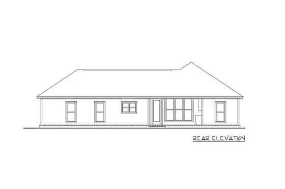 Exterior - Rear Elevation for Farmhouse House Plan #430-77 - 3 bed, 2 bath