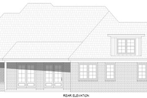 Exterior - Rear Elevation for Farmhouse House Plan #932-1101 - 4 bed, 3.5 bath