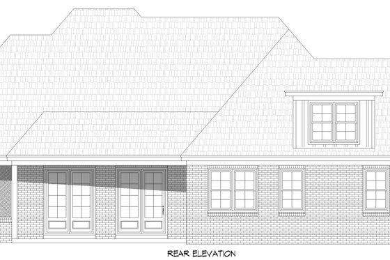 Exterior - Rear Elevation for Farmhouse House Plan #932-1101 - 4 bed, 3.5 bath
