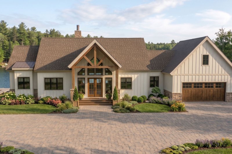 Architectural House Design - Exterior - Front Elevation 3 for Prairie House Plan #455-816 - 2 bed, 2.5 bath