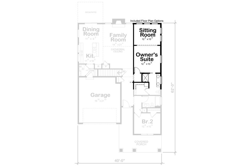 Dream House Plan - Floor Plan - Other Floor for Cottage House Plan #20-2391 - 2 bed, 2 bath