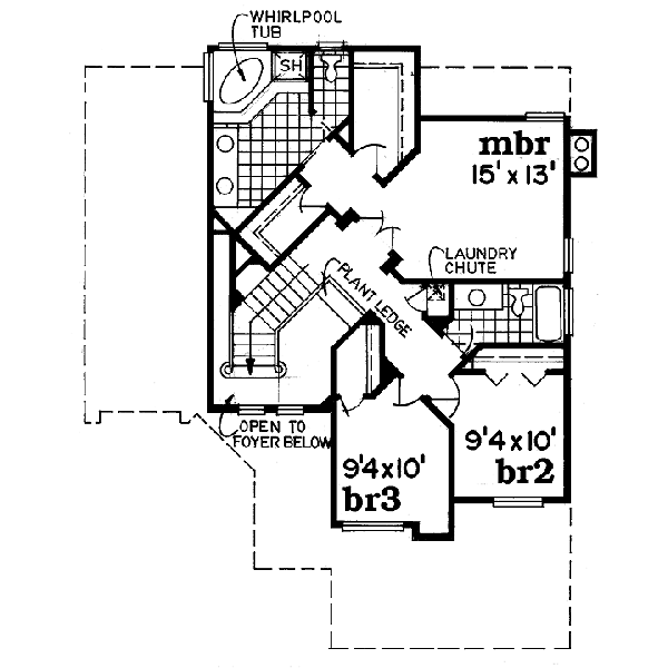 European Floor Plan - Upper Floor Plan #47-216