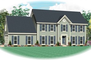 Colonial Exterior - Front Elevation Plan #81-13882