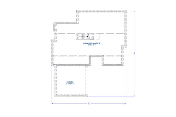 Floor Plan - Lower Floor for Cottage House Plan #1069-27 - 2 bed, 2.5 bath