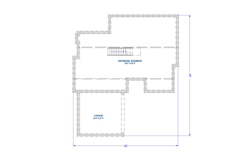 House Plan Design - Floor Plan - Lower Floor for Cottage House Plan #1069-27 - 2 bed, 2.5 bath