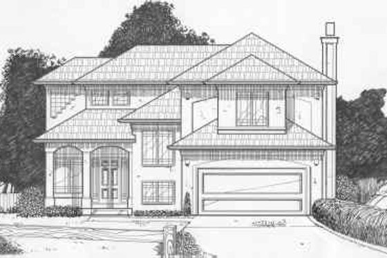 Exterior - Front Elevation for Traditional House Plan #6-112 - 4 bed, 2.5 bath