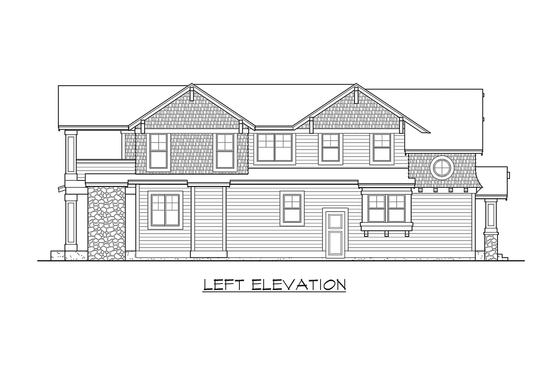 Exterior - Other Elevation 2 for Craftsman House Plan #132-134 - 3 bed, 3.5 bath