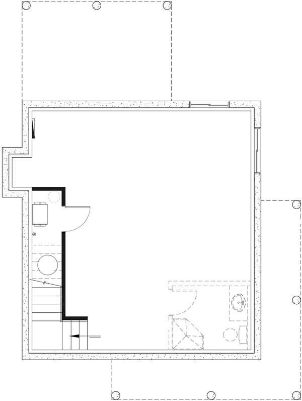 Architectural House Design - Floor Plan - Lower Floor for Cottage House Plan #23-661 - 2 bed, 2 bath