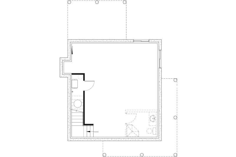 Home Plan - Floor Plan - Lower Floor for Cottage House Plan #23-661 - 2 bed, 2 bath