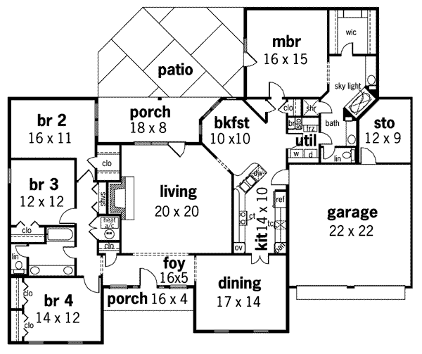 European Floor Plan - Main Floor Plan #45-143