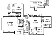 Country Style House Plan - 3 Beds 2 Baths 1676 Sq/Ft Plan #16-249 