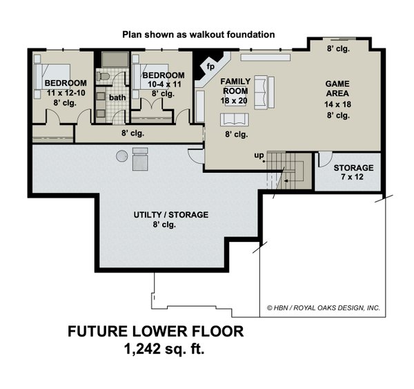 House Plan Design - Traditional Floor Plan - Lower Floor Plan #51-1182