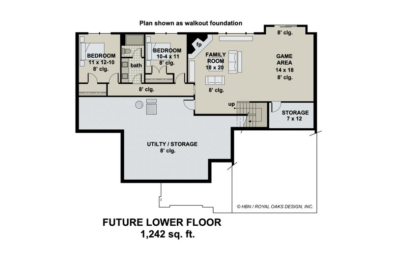 Dream House Plan - Floor Plan - Lower Floor for Traditional House Plan #51-1182 - 3 bed, 2.5 bath