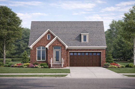 Exterior - Front Elevation 3 for European House Plan #20-2409 - 2 bed, 2 bath