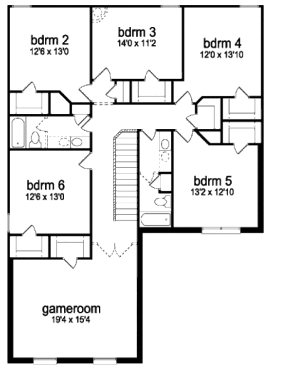House Design - Traditional Floor Plan - Upper Floor Plan #84-405