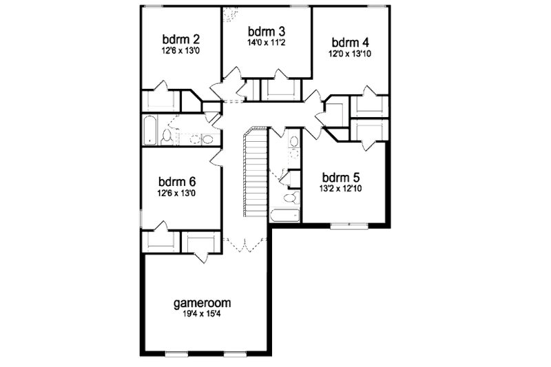 Home Plan - Floor Plan - Upper Floor for Traditional House Plan #84-405 - 6 bed, 3.5 bath