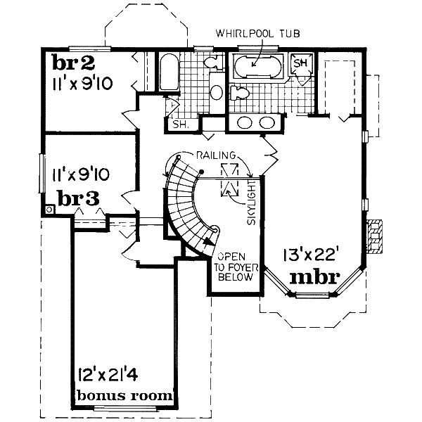 European Floor Plan - Upper Floor Plan #47-577