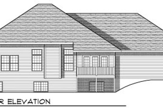 Exterior - Rear Elevation for European House Plan #70-818 - 4 bed, 3 bath