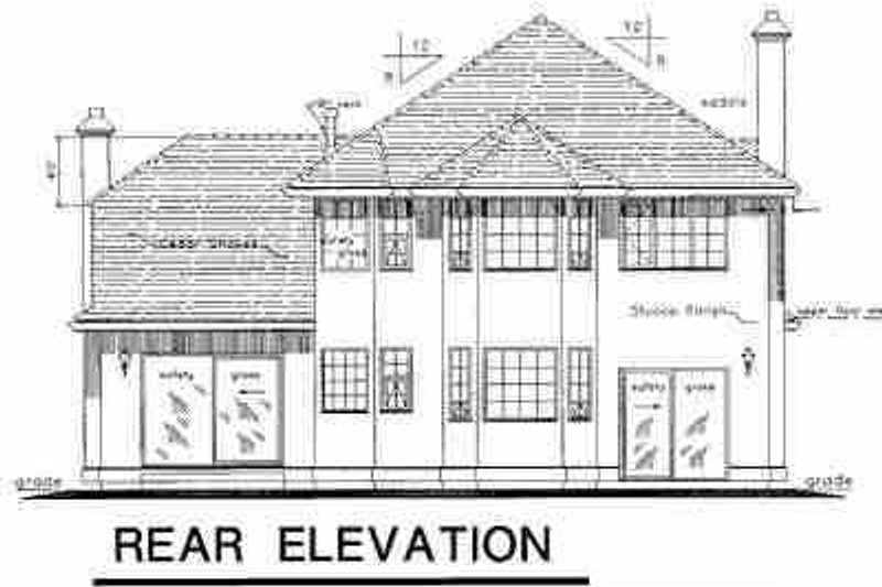 House Design - Exterior - Rear Elevation for European House Plan #18-219 - 4 bed, 2.5 bath