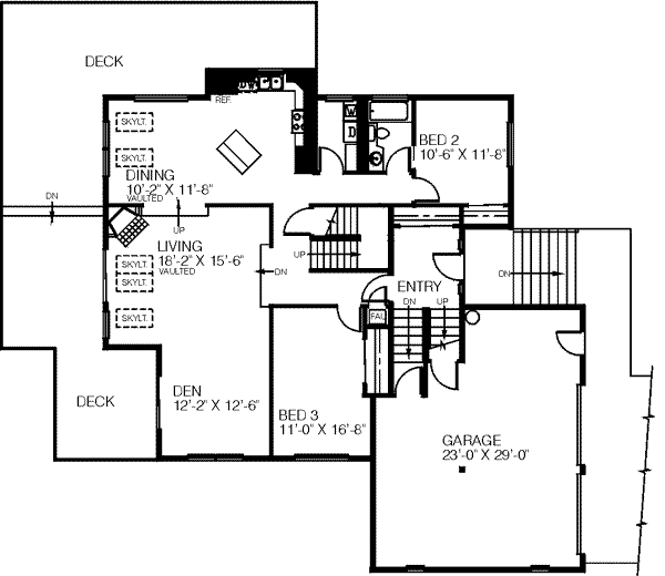 House Blueprint - Bungalow Floor Plan - Main Floor Plan #60-358