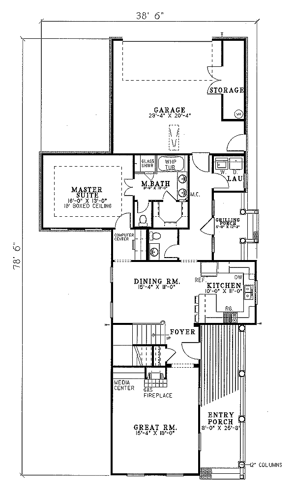 Home Plan - Southern Floor Plan - Main Floor Plan #17-272