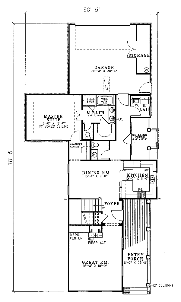 Southern Floor Plan - Main Floor Plan #17-272