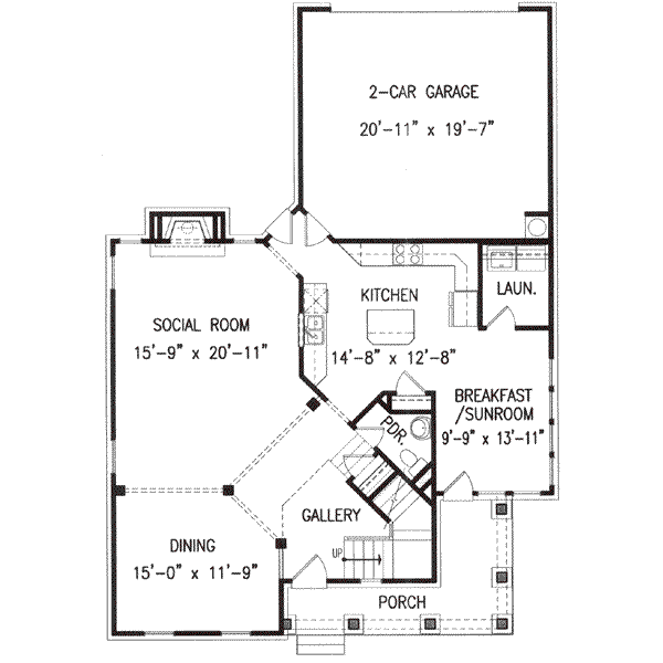 Cottage Floor Plan - Main Floor Plan #54-117