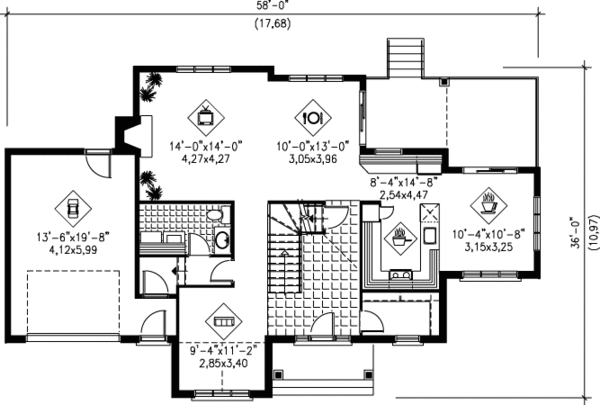 Dream House Plan - Farmhouse Floor Plan - Main Floor Plan #25-4220
