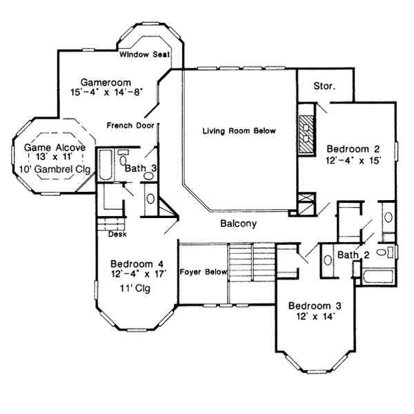Victorian Floor Plan - Upper Floor Plan #410-141