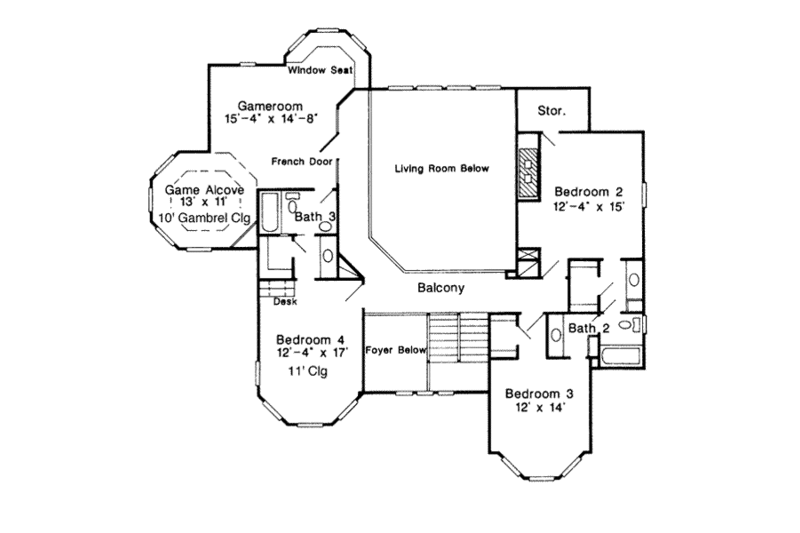 Dream House Plan - Floor Plan - Upper Floor for Victorian House Plan #410-141 - 4 bed, 3.5 bath