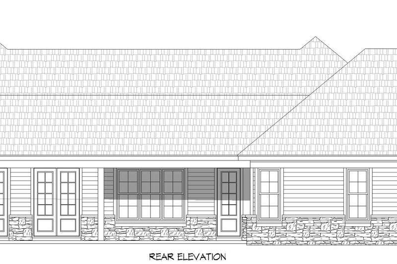 House Design - Exterior - Rear Elevation for Country House Plan #932-1229 - 3 bed, 2.5 bath