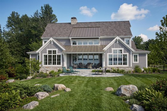 Exterior - Rear Elevation for Farmhouse House Plan #928-14 - 3 bed, 3.5 bath