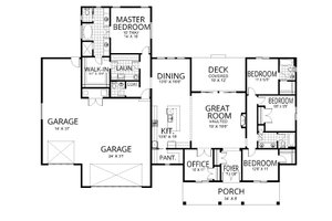Floor Plan - Main Floor for Farmhouse House Plan #112-310 - 5 bed, 3.5 bath
