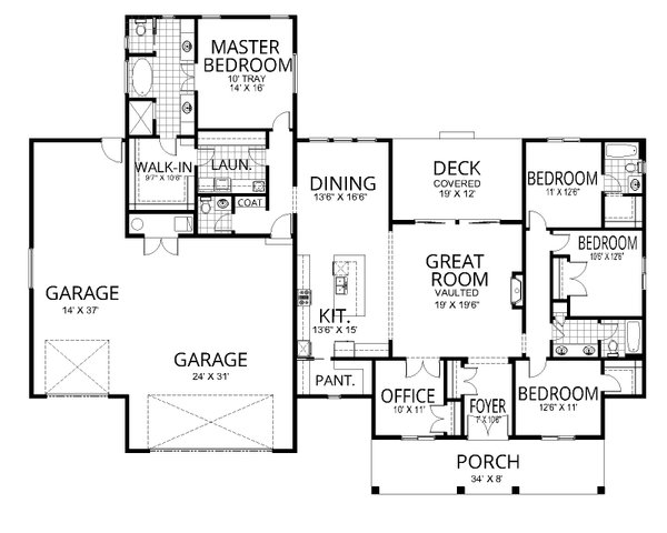 Architectural House Design - Farmhouse Floor Plan - Main Floor Plan #112-310