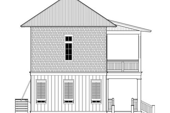 Exterior - Rear Elevation for Beach House Plan #443-4 - 3 bed, 4 bath