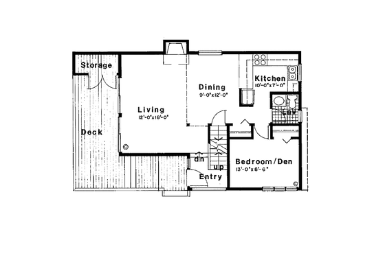 Floor Plan - Main Floor for Contemporary House Plan #312-839 - 3 bed, 2 bath