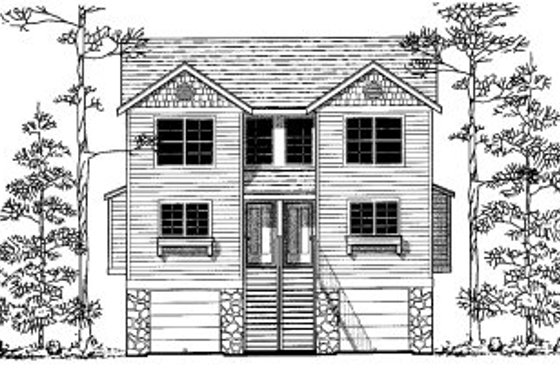 Exterior - Front Elevation for Traditional House Plan #303-372 - 3 bed, 3.5 bath