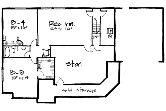 Floor Plan - Lower Floor for Traditional House Plan #308-243 - 5 bed, 3 bath