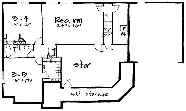 Traditional Floor Plan - Lower Floor Plan #308-243