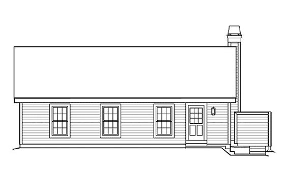 Exterior - Rear Elevation for Farmhouse House Plan #57-383 - 4 bed, 2.5 bath