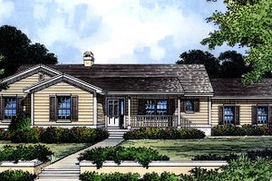 Ranch Exterior - Front Elevation Plan #417-189